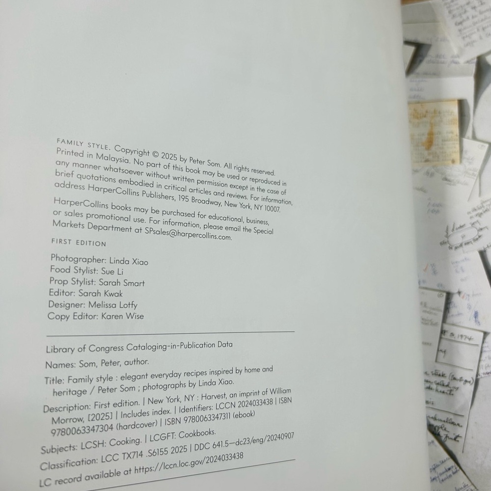 First Edition Peter Som Family Style Cookbook - Picture 2 of 12